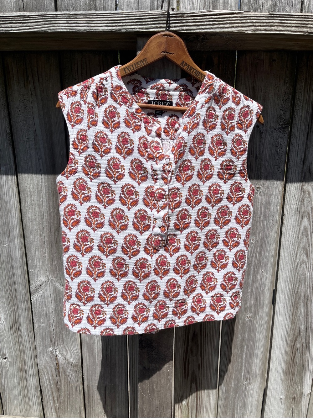 J Crew oversized block print top🐙
